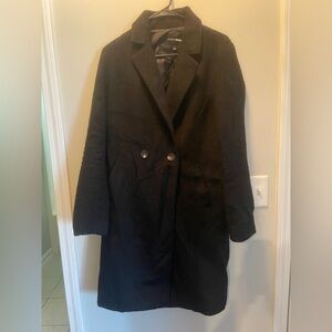 Fashion Nova Elegant Black Pea Coat